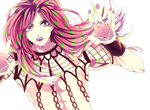  against_glass bad_id bad_pixiv_id diavolo jojo_no_kimyou_na_bouken lipstick long_hair makeup male_focus milkamutea051 pink_eyes pink_hair solo 