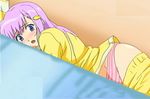  blue_eyes blush konoe_nanami lamune panties purple_hair striped striped_panties underwear 