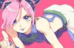  blue_hair blue_lipstick braid double_bun drawr jojo_no_kimyou_na_bouken kattai_hutomomo kuujou_jolyne lipstick makeup multicolored_hair pink_hair solo stone_ocean two-tone_hair 