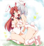  alternate_costume animal_ears animated animated_png ass bare_legs blush boots bow braid breasts bug bunny_ears bunny_girl bunny_tail bunnysuit butterfly cheek_licking cleavage couple derivative_work detached_collar face_licking fur_trim green_eyes hair_bow hong_meiling insect izayoi_sakuya kaze_(kazesan) kemonomimi_mode large_breasts licking long_hair moneti_(daifuku) multiple_girls one_eye_closed red_hair silver_hair tail touhou twin_braids yuri 