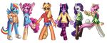  anthro anthrofied applejack_(mlp) blonde_hair clothing cowboy_hat cutie_mark cyan_body equine female fluttershy_(mlp) friendship_is_magic fur green_eyes group hair hat horn horse legwear long_hair looking_at_viewer looking_back mammal mewball multi-colored_hair my_little_pony orange_fur pegasus pink_fur pink_hair pinkie_pie_(mlp) plain_background pony purple_eyes purple_fur purple_hair rainbow_dash_(mlp) rainbow_hair rarity_(mlp) skirt stockings transparent_background twilight_sparkle_(mlp) unicorn white_fur wings yellow_fur 