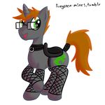  collar cutie_mark equine eyewear feral fishnet friendship_is_magic ginger-dilettante glasses green_eyes hair hi_res horn horse male mammal my_little_pony open_mouth pony saddle solo unicorn 