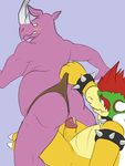  anthro beige_skin biceps big_muscles big_nose black_eyes blue_background blush bowser butt chubby claws clenched_teeth clothed clothing collar crossover cum cum_on_penis erection gay grasp green_skin hair half-dressed half_nude happy hi_res horn king koopa lift looking_back looking_down looking_up lying male mammal mario_bros muscles neff nintendo on_floor on_top penis pink_penis pink_skin plain_background pose precum presenting presenting_hindquarters pull purple_skin raised_arm red_hair reptile rhinoceros royalty scalie sharp_teeth shell shiny short_hair skin smile spiked_collar spikes squint teeth thong turtle uncut underwear vein video_games wedgie white_eyes wristband yellow_skin zerr 