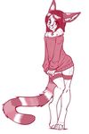  anthro blush breasts cute digitigrade feline female mammal necklace pink_eyes plain_background shy small_breasts solo spots sweater tee unknown_artist 