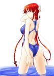  hong_meiling long_hair niwatazumi one-piece_swimsuit red_hair swimsuit touhou 
