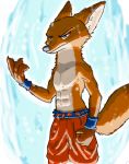  abs canine clothed clothing crossover disney dragon_ball fox goku male mammal muscular muscular_male nick_wilde pecs solo super_saiyan topless w4g4 zootopia 