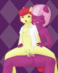  abstract_background age_difference anal anal_penetration animal_genitalia anonjg anthro anthrofied apple_bloom apple_bloom_(mlp) balls chair_position cheerilee cheerilee_(mlp) child clothing cub cum duo equine freckles friendship_is_magic from_behind gay hair horsecock male mammal my_little_pony navel nipples open_mouth orgasm penetration penis red_hair rule_63 sex sheath shirt tongue two_tone_hair uncut young 