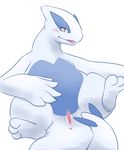  anus female feral legendary_pok&#233;mon lugia nintendo plain_background pok&#233;mon porkyman pussy spread_legs spreading video_games waniharu white_background 