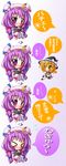  &gt;_&lt; bad_id bad_pixiv_id blonde_hair blush book braid chibi closed_eyes hat highres home_security kirisame_marisa long_hair mukyuu multiple_girls patchouli_knowledge purple_eyes purple_hair ribbon shinjitsu short_hair touhou translated witch_hat yellow_eyes 