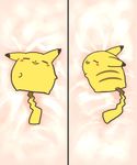  bad_pixiv_id chibi dakimakura gen_1_pokemon multiple_views no_humans parody pikachu pokemon pokemon_(creature) rias-shiki_kawaii sleeping 