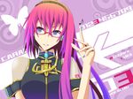  bad_hands bespectacled blue_eyes blue_nails glasses headset koumei_(harmonizer) long_hair megurine_luka nail_polish pink_hair solo vocaloid 