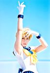  asian bishoujo_senshi_sailor_moon blonde_hair cosplay lowres photo sailor_fuku sailor_uranus school_uniform serafuku short_hair ten'ou_haruka tenou_haruka 