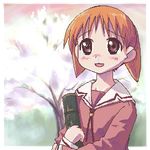  artist_request azumanga_daiou blush child graduation jpeg_artifacts lowres mihama_chiyo oekaki school_uniform smile solo twintails 