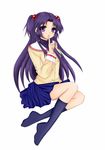  bad_id bad_pixiv_id blue_hair clannad hair_bobbles hair_ornament hikarizaka_private_high_school_uniform ichinose_kotomi long_hair prinz_luzifer purple_eyes school_uniform solo two_side_up 