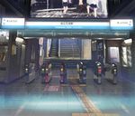  escalator fare_gate no_humans real_world_location ryouma_(galley) scenery shinjuku stairs tactile_paving tokyo_(city) train_station 