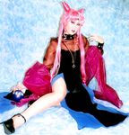  asian bishoujo_senshi_sailor_moon bishoujo_senshi_sailor_moon_r black_lady buns chibi_usa cosplay double_bun high_heels long_hair lowres photo shoes wicked_lady 