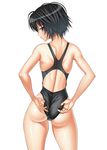  adjusting_clothes adjusting_swimsuit amagami ass bad_id bad_pixiv_id black_eyes black_hair competition_swimsuit highres inagaki nanasaki_ai one-piece_swimsuit solo swimsuit 