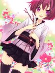  bad_id bad_pixiv_id japanese_clothes kimono mato_(chirol) original purple_eyes purple_hair short_hair skirt solo thighhighs zettai_ryouiki 