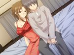  1girl bed brown_hair couple dutch_angle game_cg hetero higo_oukoku no_eyes piano_~kouroukan_no_reijou-tachi~ red_eyes rin_kougyoku see-through 