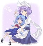  bad_id bad_pixiv_id blue_eyes blue_hair cirno letty_whiterock multiple_girls nonaka purple_eyes purple_hair short_hair snow snowflakes touhou 