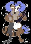  2013 abs anthro anti_dev armpit_hair avian balls biceps big_balls big_muscles big_penis bird black_background blue_feathers blue_jay body_hair brown_fur chest_hair cum cum_on_feet cum_on_tail cumshot duo erection feathers four_arms fur fusion gay glans glowing glowing_eyes hairy hairy_balls hemipenes hybrid male mammal masturbation mordecai multi_cock multi_limb multiple_arms multiple_tails muscles navel nipples no_pupils open_mouth orgasm paws penis plain_background pubes raccoon regular_show rigby ringed_tail stuck_together talons tongue tongue_out tuft uncut what what_has_science_done white_sclera 