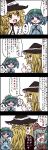  black_border border breasts comic highres jetto_komusou kagiyama_hina kawashiro_nitori kirisame_marisa multiple_girls peeing peeing_self speech_bubble tanabata touhou translation_request 