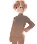  bad_id bad_pixiv_id brown_eyes brown_hair character_request gakuran hand_on_hip hourou_musuko school_uniform short_hair solo yoshioka_mitsuko 