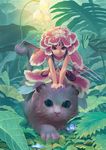  cat fairy flower forest fork hat minigirl nature original purple_eyes reise solo 