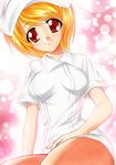  blonde_hair marker_(medium) nurse original red_eyes short_hair solo traditional_media yadokari_genpachirou 