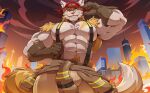2024 5_fingers abs absurd_res anthro areola arm_tuft armor belt belt_buckle biceps big_biceps big_bulge big_muscles big_nipples big_tail biped black_suspenders blonde_eyebrows blonde_hair blonde_markings blonde_pubes bottomwear buckle building bulge chest_tuft city clothes_around_waist clothing digital_drawing_(artwork) digital_media_(artwork) dipstick_tail domestic_cat ear_piercing ear_ring eyebrows facial_markings felid feline felis fingers fire firefighter firefighter_gloves firefighter_helmet firefighter_uniform gloves hair handwear head_markings headgear helmet heterochromia hi_res huge_tail humanoid_hands inner_ear_fluff male mammal markings monotone_bottomwear monotone_clothing monotone_headgear monotone_helmet monotone_pants multicolored_clothing multicolored_topwear muscular muscular_anthro muscular_arms muscular_male myiko navel nipples number pants piercing pink_areola pink_nipples pink_nose pubes red_headgear red_helmet red_sky ring_piercing shoulder_tuft sky smile smiling_at_viewer solo standing star_piercing suspenders suspenders_on_nipples suspenders_pull tail tail_markings tan_bottomwear tan_clothing tan_pants tan_topwear text thick_arms topwear topwear_around_waist tuft two_tone_clothing two_tone_face two_tone_neck two_tone_tail two_tone_topwear uniform waltt whiskers white_arms white_chest white_ears white_face white_inner_ear_fluff white_neck white_tail white_tail_tip white_tuft yellow_clothing yellow_face yellow_markings yellow_neck yellow_piercing yellow_suspenders yellow_tail yellow_topwear yellow_tuft