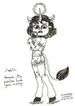 clothing equid equine female genitals hi_res horn horned_humanoid humanoid judith_hovern lingerie magnifying_glass mammal mythological_creature mythological_equine mythology noiramore_academy pubes pussy smudge_proof solo unicorn