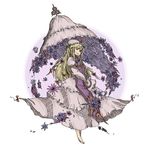  barefoot highres parasol solo touhou uewtsol umbrella yakumo_yukari 