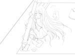  child drawing greyscale illusionk lineart long_hair mechanical_pencil monochrome original pencil solo very_long_hair 