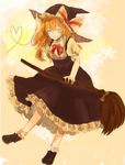  bad_id bad_pixiv_id blonde_hair broom closed_eyes hat heart kirisame_marisa smile solo touhou usagiho witch_hat 