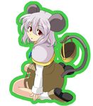  animal_ears basket grey_hair mouse_ears mouse_tail nazrin ooike_teru red_eyes short_hair solo tail touhou 