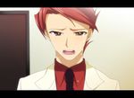  anime_coloring brown_eyes crying jacket letterboxed male_focus necktie red_hair solo tears umineko_no_naku_koro_ni ushiromiya_battler yodobashi_yuo 