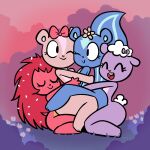 1:1 accessory anthro big_butt blue_body bovid bow_(feature) bow_ribbon butt caprine chipmunk dandruff face_touch face_touching female flaky_(htf) flower flower_in_hair fur giggles_(htf) ground_squirrel group group_hug hair hair_accessory hair_bow hair_ribbon happy happy_tree_friends heart_nose heart_symbol hi_res hug hugging_another kneeling lammy_(htf) mammal mephitid nude nude_anthro nude_female petunia_(htf) pink_body plant porcupine purple_body red_body ribbons rodent sciurid sheep shrub skunk tail thick_thighs uwu wool_(fur) yopy
