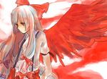  bad_id bad_pixiv_id fiery_wings fujiwara_no_mokou solo touhou usagiho wings 