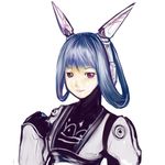  android artist_request blue_hair hair_rings light_smile looking_at_viewer lowres phantasy_star phantasy_star_portable phantasy_star_universe purple_eyes robot_ears simple_background sketch smile solo upper_body vivienne_(phantasy_star) white_background 