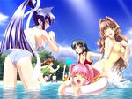  6+girls ass ayamine_kei beach bikini black_hair blue_eyes blue_hair bou braid breasts brown_eyes brown_hair choker cleavage closed_eyes day game_cg glasses innertube jinguuji_marimo kouzuki_yuuko large_breasts long_hair medium_breasts mitsurugi_meiya multiple_girls muvluv non-web_source one-piece_swimsuit one_eye_closed outdoors pink_hair ponytail purple_eyes sakaki_chizuru shirogane_takeru short_hair swimsuit tamase_miki wallpaper yoroi_mikoto 