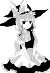  bad_id bad_pixiv_id greyscale hat kirisame_marisa monochrome solo touhou usagiho witch_hat 