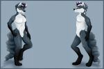  2018 anthro black_nose canine coldy_the_wolf different_eyes fur hair iroquois looking_at_viewer male mammal mspring nude russia russian simple_background smile standing wolf 