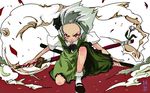  bad_id bad_pixiv_id hairband hitodama katana konpaku_youmu konpaku_youmu_(ghost) red_eyes sheath sheathed shigeohji short_hair silver_hair solo sword touhou unsheathing weapon 