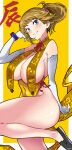  1girl absurdres aiuti ass bare_legs bare_shoulders breast_curtains breasts china_dress chinese_clothes dress elbow_gloves gloves groin gundam gundam_build_fighters gundam_build_fighters_try highres hoshino_fumina pelvic_curtain revealing_clothes sagging_breasts shiny_skin tagme thick_thighs thighs 