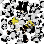  1girl bad_id bad_pixiv_id brother_and_sister flock goruti kagamine_len kagamine_rin panda siblings twins vocaloid 