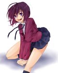  akinotsu-nako kushieda_minori oohashi_high_school_uniform purple_eyes red_hair school_uniform short_hair skirt smile solo toradora! 