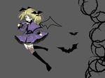  artist_request bat black_legwear blonde_hair blue_eyes blush casper_(deathsmiles) deathsmiles kneehighs socks solo twintails wings 