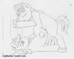  anal anal_penetration animated autofellatio braeburn braeburn_(mlp) cum cutie_mark duo equine feral friendship_is_magic gay hat horse john_bull male mammal masturbation monochrome my_little_pony oral penetration penis pony rainier rainier_(artist) scarf sex traditional_media 