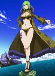  bikini brandish_mew breasts cleavage fairy_tail feet green_eyes green_hair large_breasts navel short_hair solo standing swimsuit 