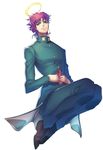  bad_id bad_pixiv_id black_n_12 earrings gakuran green_eyes halo jewelry jojo_no_kimyou_na_bouken kakyouin_noriaki male_focus pink_hair scar school_uniform solo 